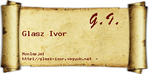 Glasz Ivor névjegykártya